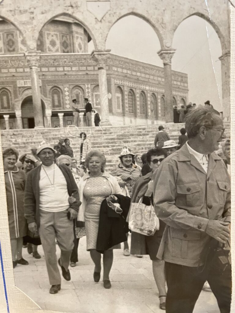 The author's grandparents visiting the Temple Mount (aka The Dome of the Rock) in Jerusalem, circa 1975.